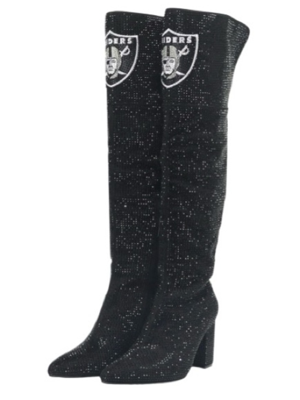 Las Vegas Raiders Cuce Women’s Team Color Crystal Over-the-knee boots
